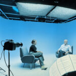 Behind the scenes photo of the GAEA Talks podcast with guest Robyn Agoston talking about AI and the Future of Work