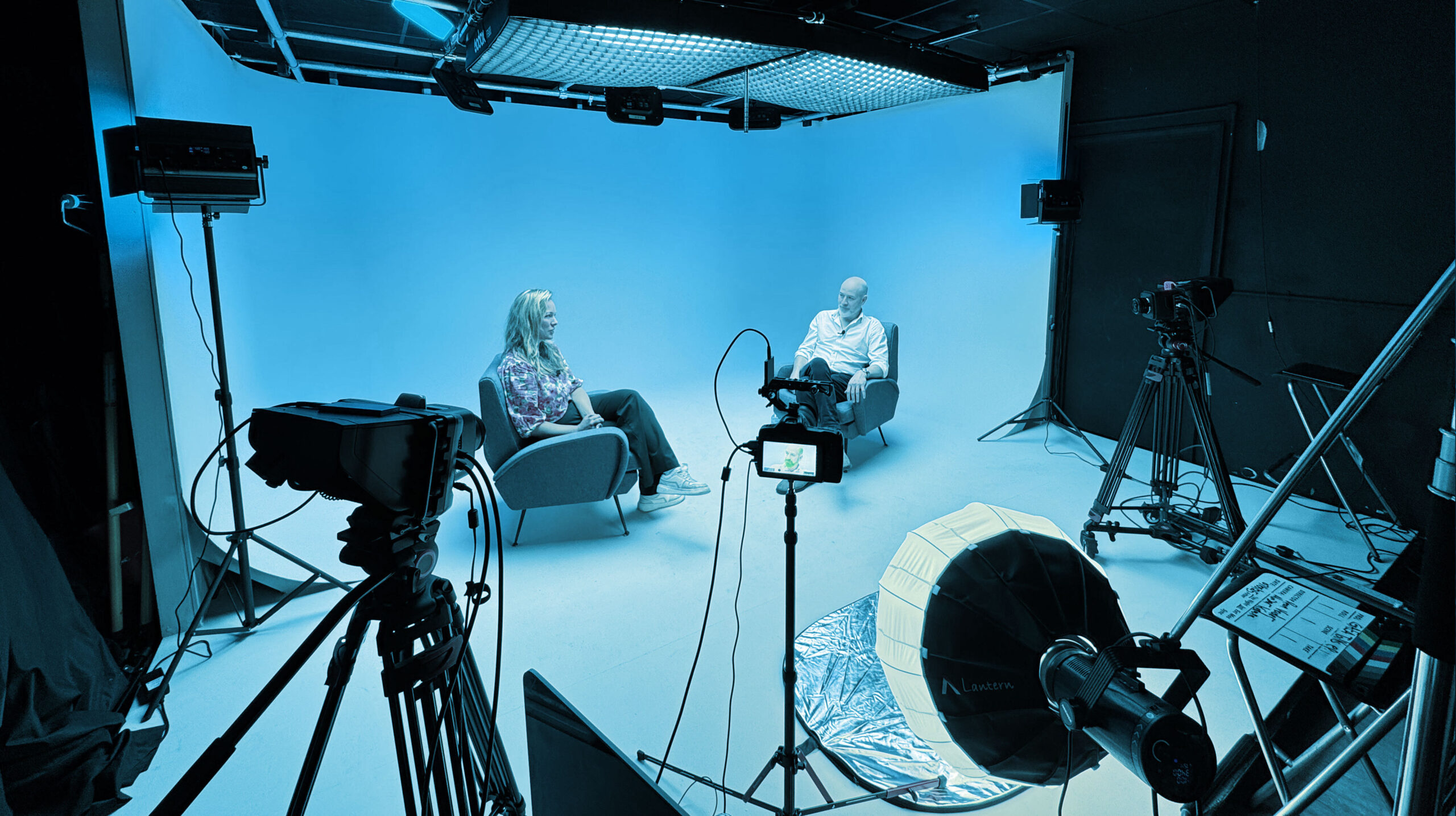 A 'behind-the-scenes' photo of a GAEA Talks podcast